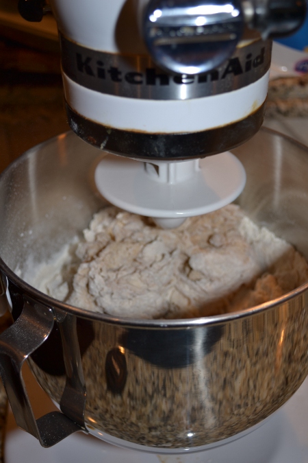 bread dough mixing
