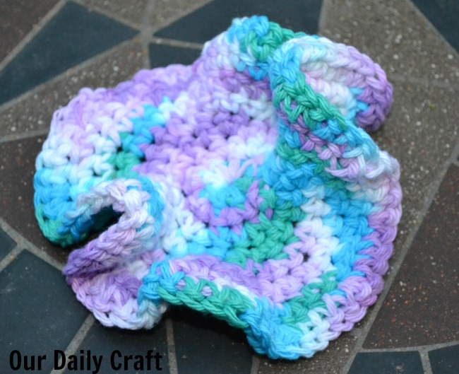 crocheted washcloth