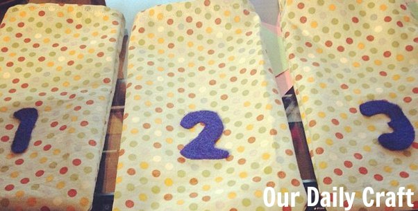pouches with numbers
