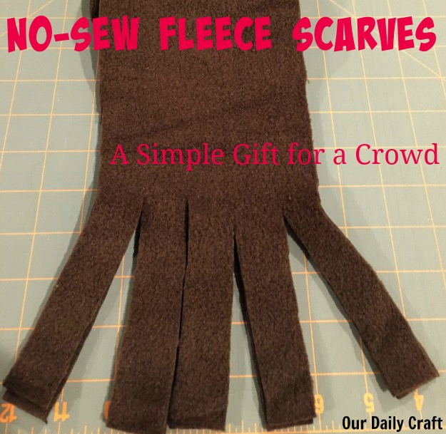 make no sew fleece scarves when you need a gift for a bunch of people, fast