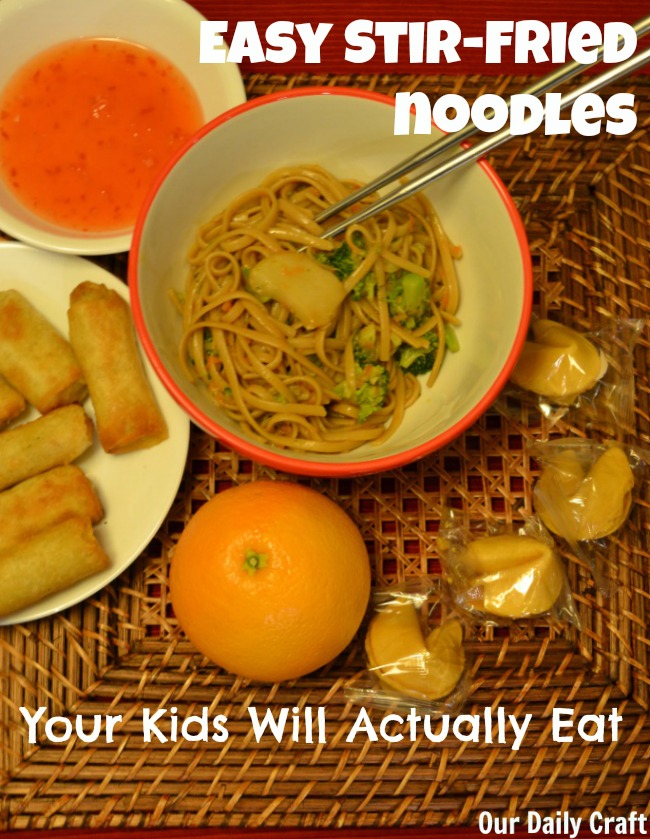 Make simple stir fried noodles using ingredients your kids already like.