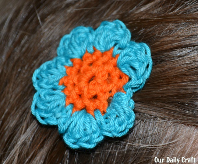 crocheted hair clip