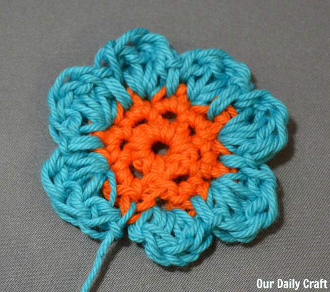 full crocheted flower