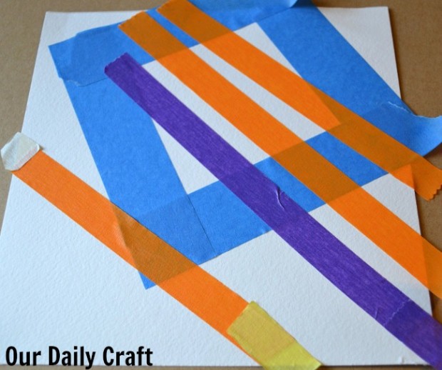 Tape Resist Painting {Craft Challenge, Day 74} Our Daily Craft