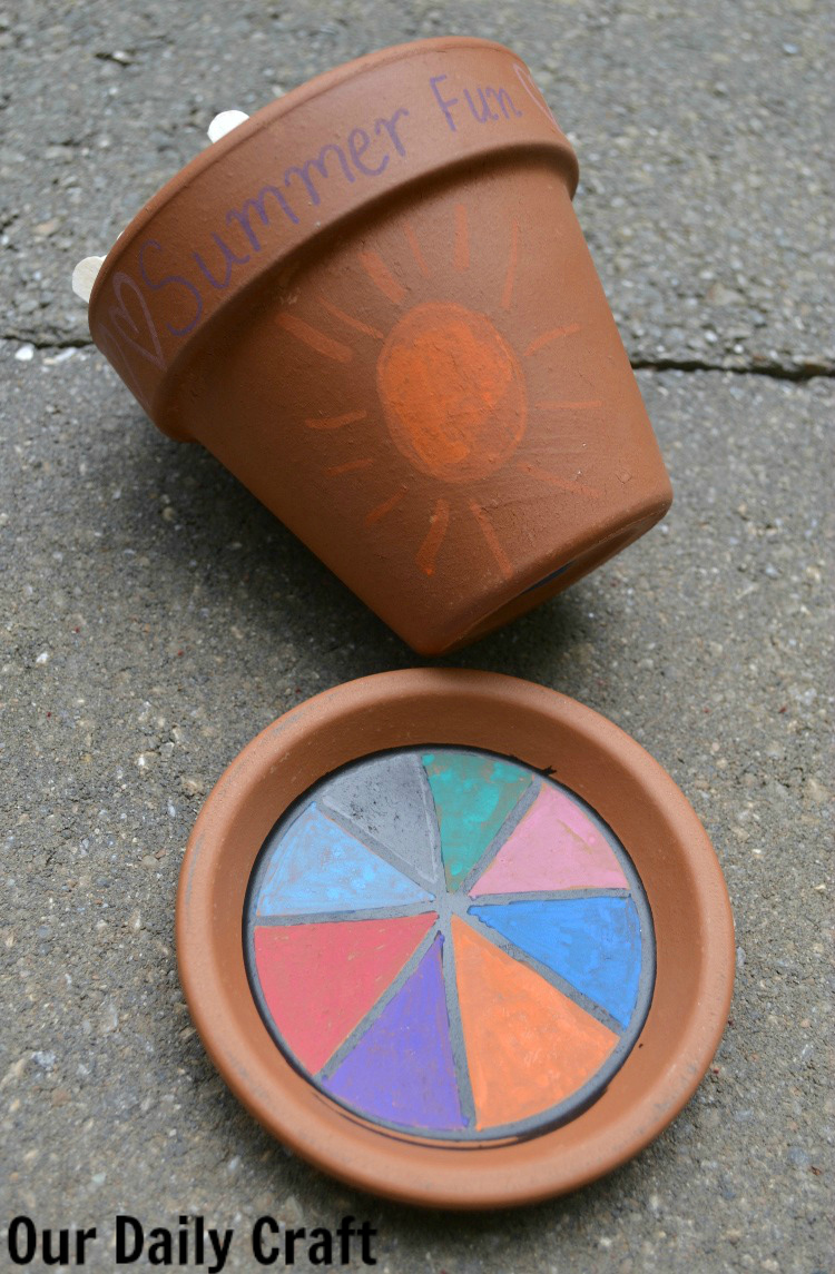 Need a great summer fun activity list for the kids? I made mine on craft sticks and put them in a painted flower pot.