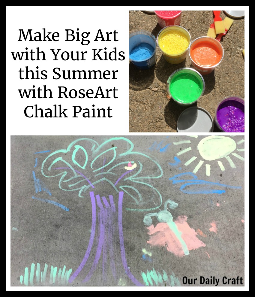 Make Big Art with Your Kids with RoseArt Washable Sidewalk Chalk Paint