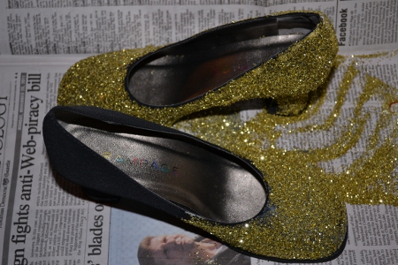 glittered shoes