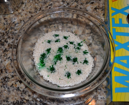 food coloring rice