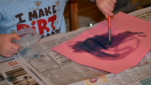 pouring liquid watercolors