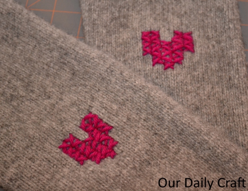 heart embroidery armwarmers