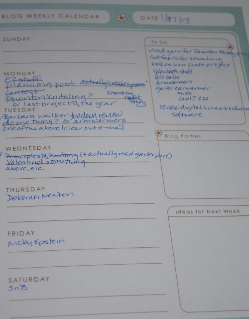 blogging calendar