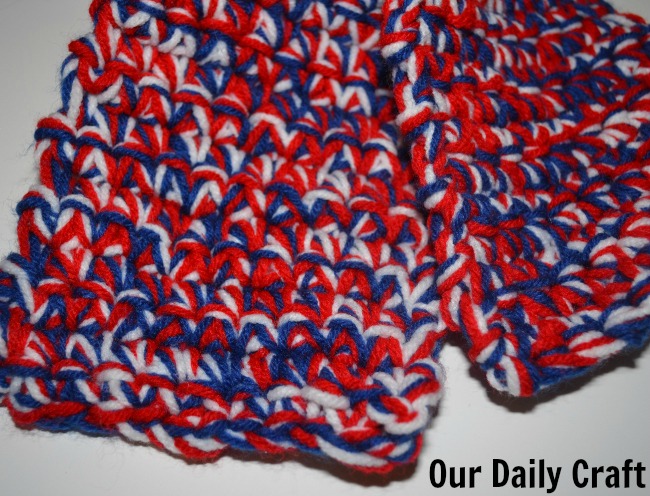 red white blue scarf