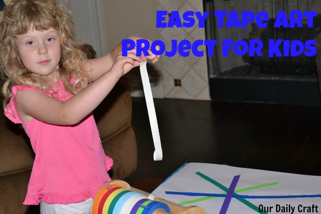 Make an easy project with your kids using tape and crayons.