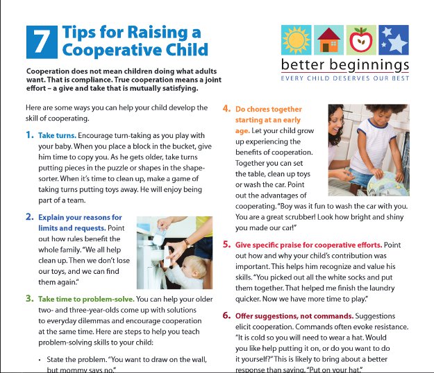 tips for raising a cooperative child