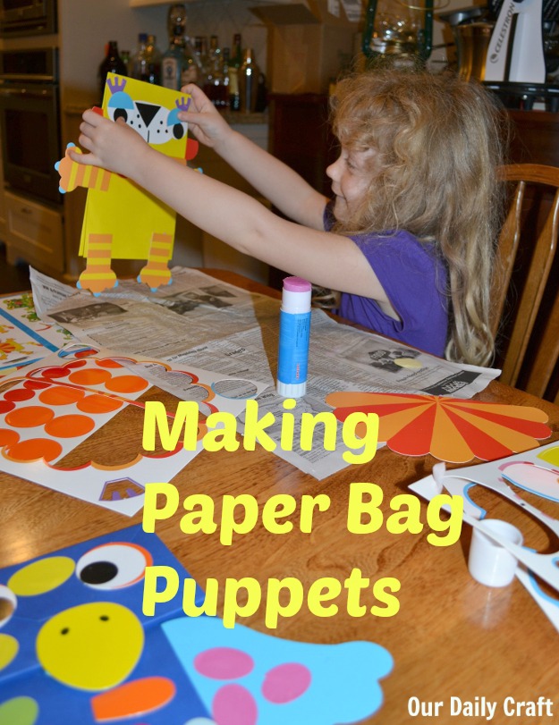 How to make paper bag puppets, with a kit or on your own.