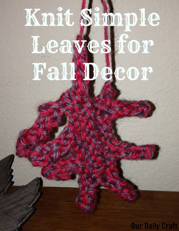 Knit an oak leaf for fall decor.