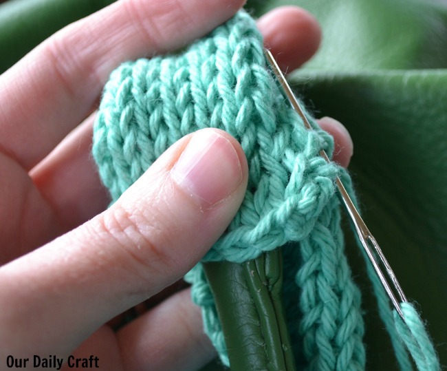 sewing tab knit purse strap