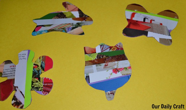 cut out junk mail collage shapes