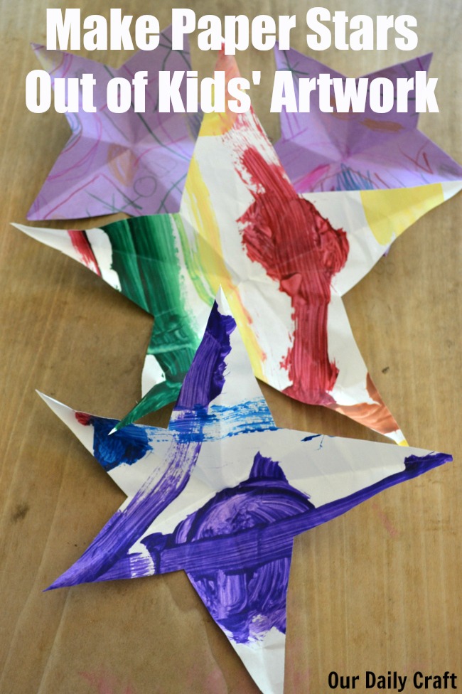 Make One-Cut Paper Stars from Kids’ Artwork {Iron Craft Challenge}