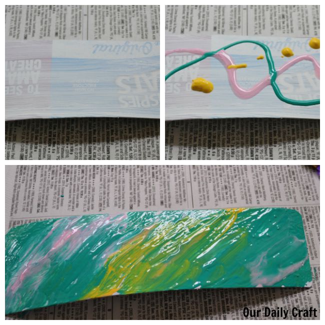 How to make a bookmark from a paperboard box.
