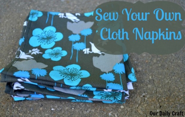 Sew your own cloth napkins with just a bit of fabric, and a bit more time at the iron.