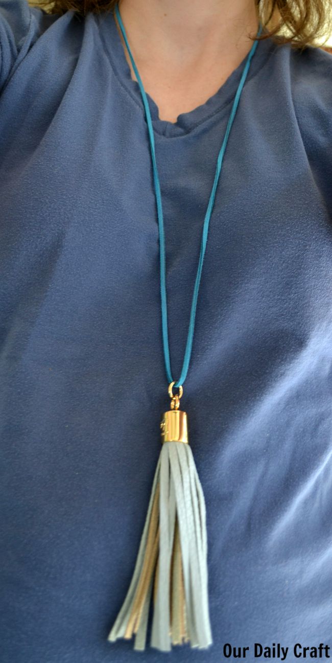diy tassel necklace from keychain