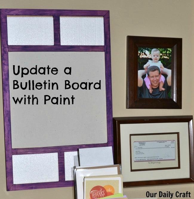 Update an old bulletin board by painting it