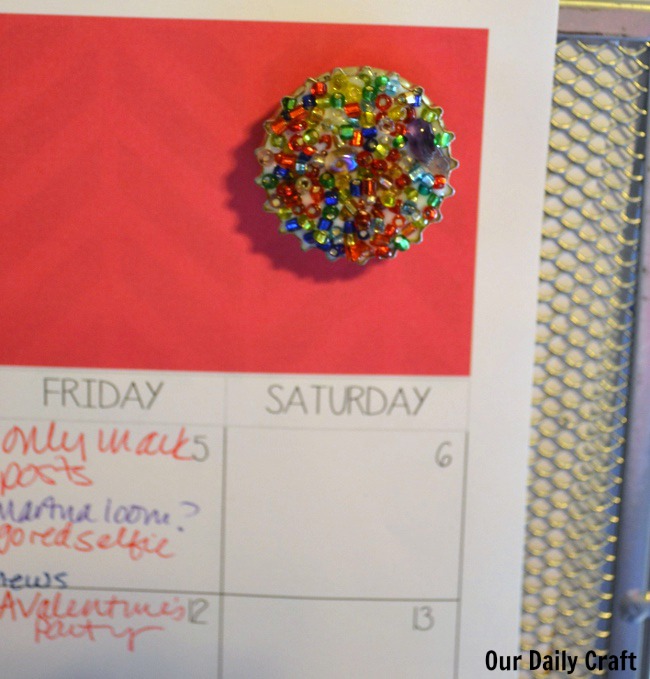bottle cap magnet with beads