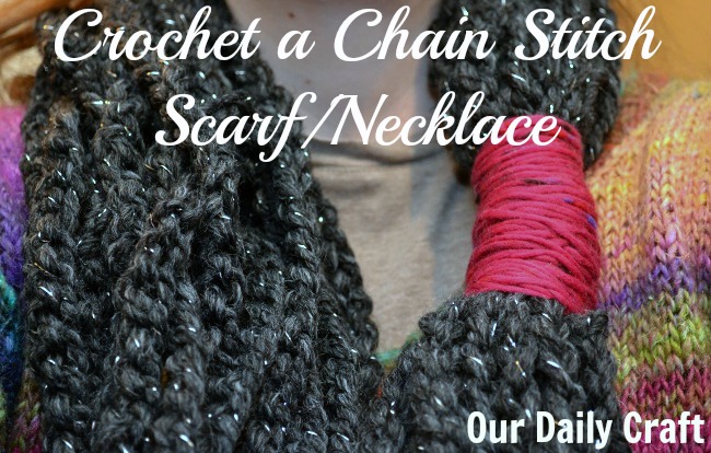 crochet a chain stitch scarf necklace