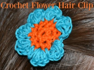 Crochet a simple flower and turn it into a hair clip.