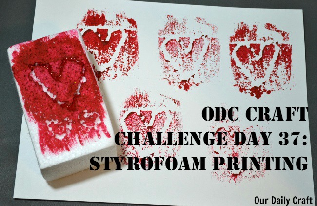 Carve a design in Styrofoam and use it to make a simple print.
