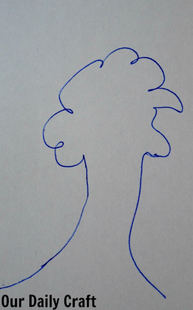 tree face line drawing