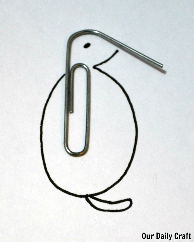 penguin made with paper clip