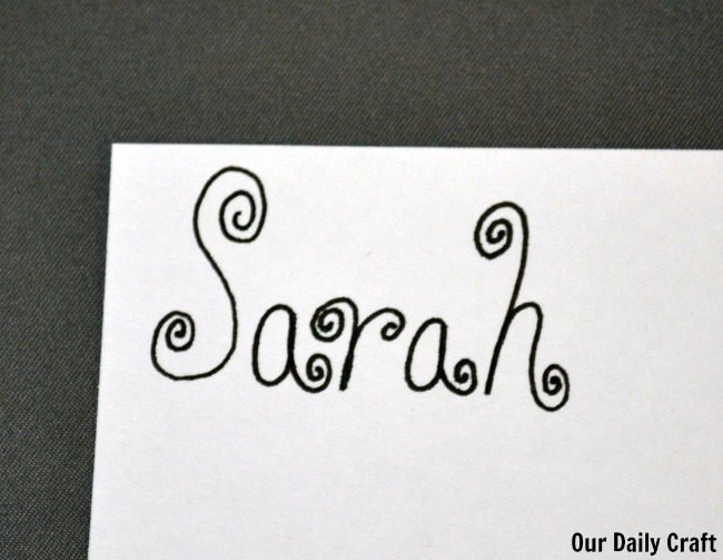 swirly script hand lettering
