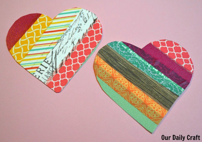 washi tape craft heart shapes