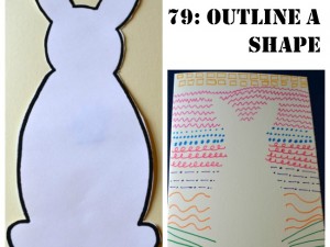 Outline a shape with designs to highlight negative space