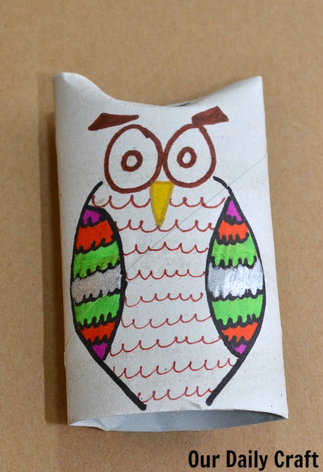 cardboard roll owl