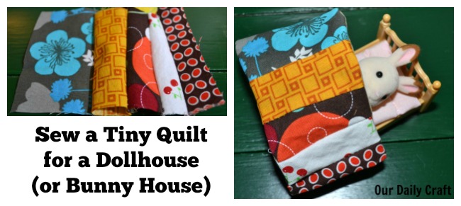 Sew a tiny quilt for a doolhouse bed.