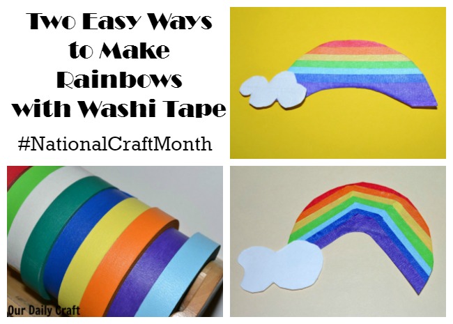 Two easy ways to make a washi tape rainbow