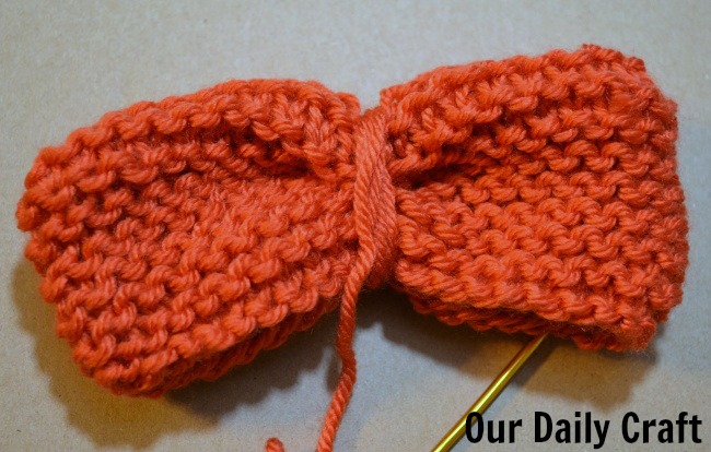 knit butterfly bow shape