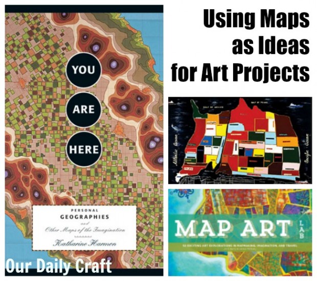 Using Maps as An Idea for Art Projects - Our Daily Craft