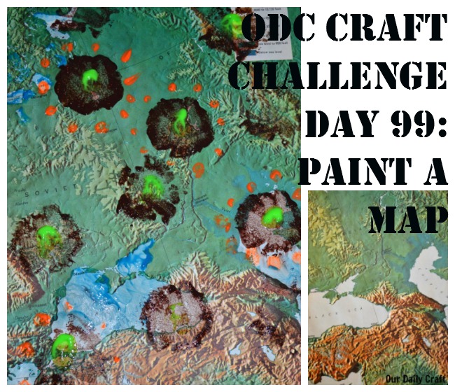 Paint on a Map {Craft Challenge, Day 99}