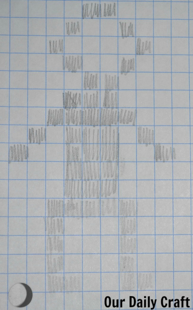 person drawn on grid paper