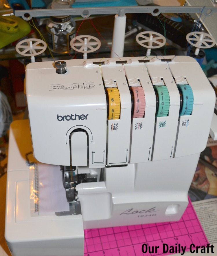 serger on table