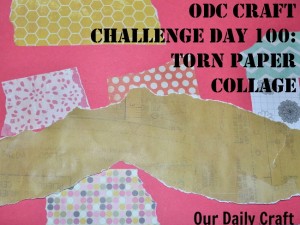 Make a torn paper collage from project scraps.