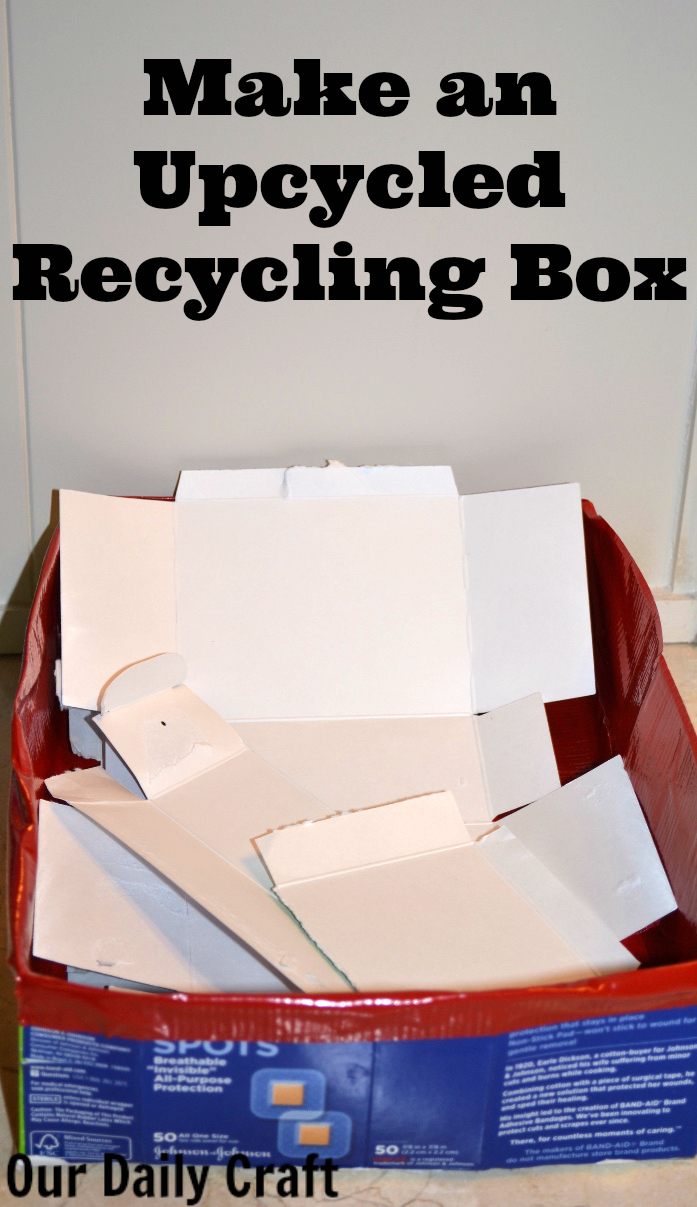 upMake an upcyled recycling box out of paperboard boxes.cycled recycling box