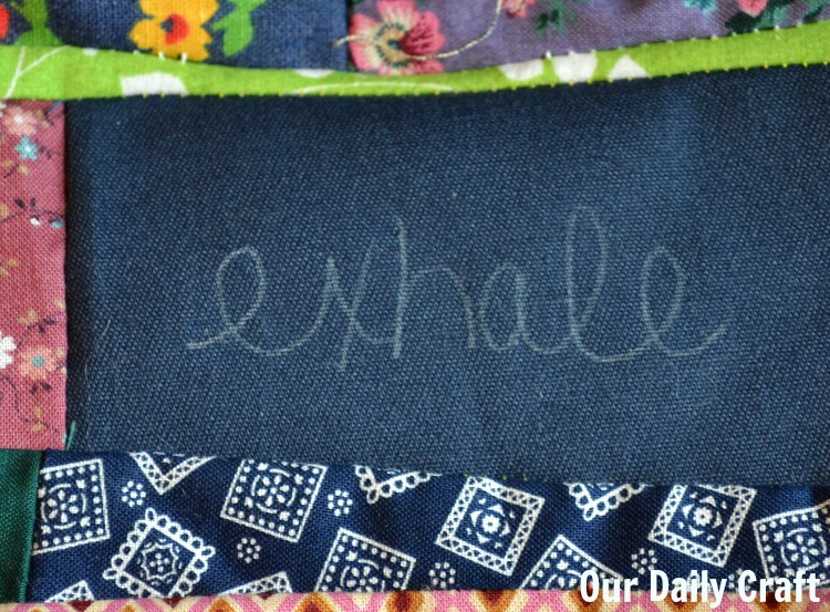 embroider a word on fabric