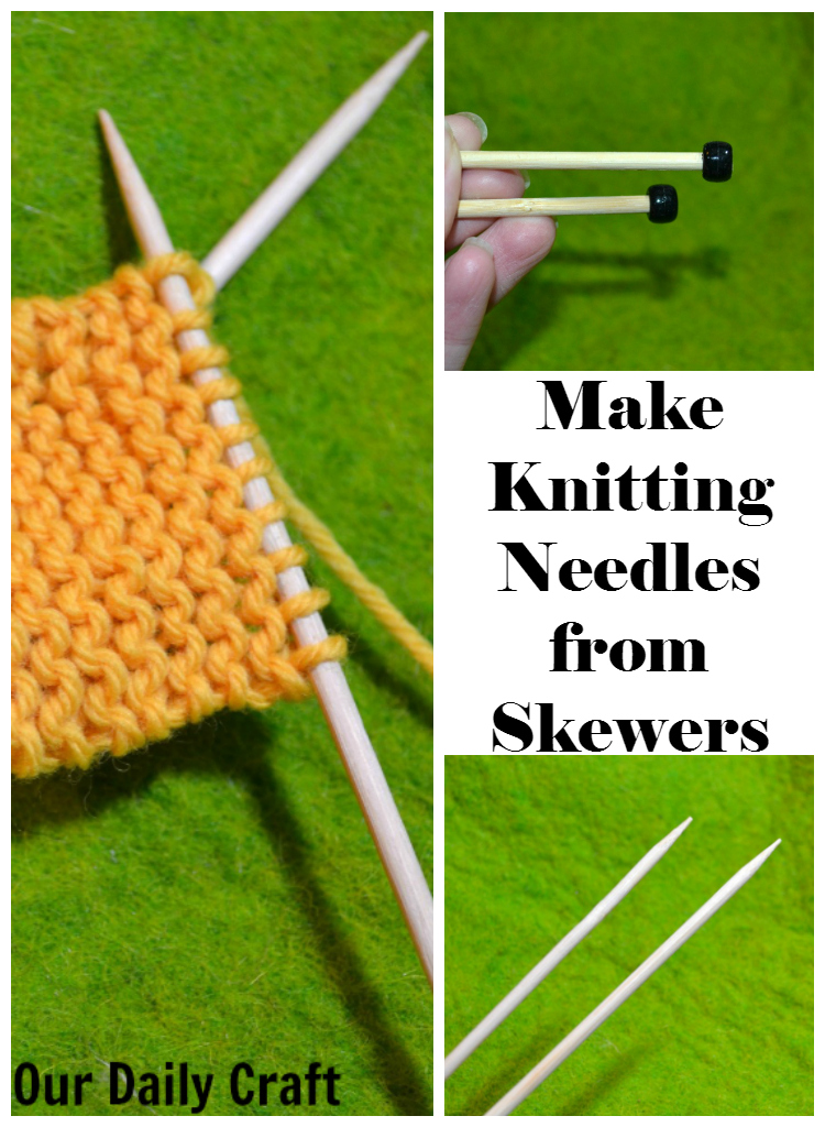 Make easy, DIY knitting needles out of bambook skewers.