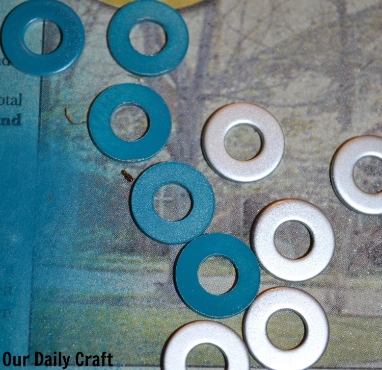 spraypainted washers