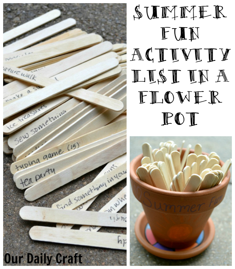 Flower Pot Summer Activity List